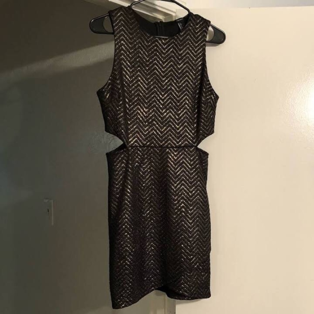 Gold cut out dress